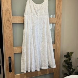 Old Navy White Eyelet Midi Dress